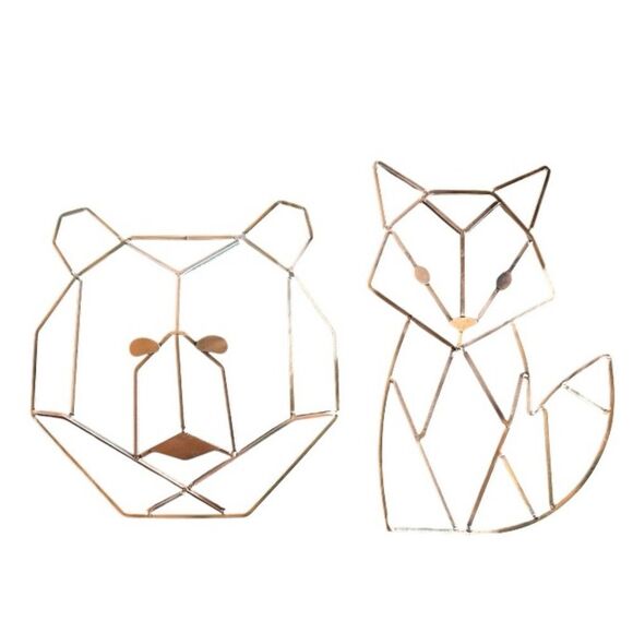 Woodland Animal Copper/Bronze Geometric Wall Decor - Picture 1 of 3